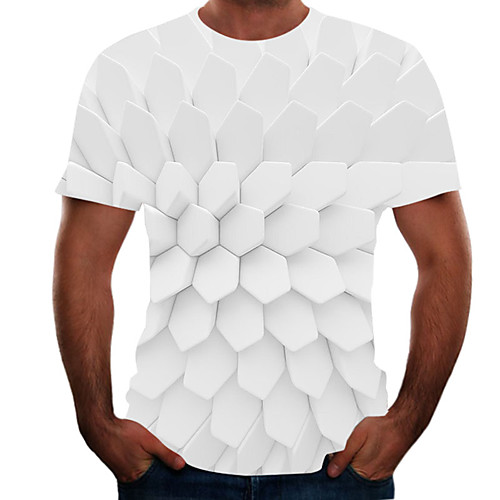 

Men's Going out Weekend Basic T-shirt - Color Block / 3D / Animal Rainbow
