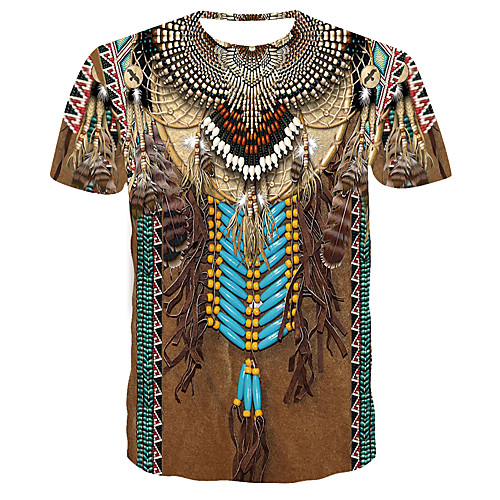 

Men's Daily T-shirt - 3D Print Brown