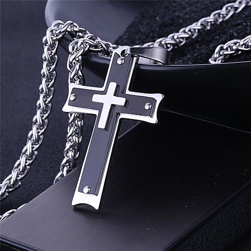 

Necklace Crossover Artistic Classic Titanium Steel Black 55 cm Necklace Jewelry 1pc For Anniversary Street Festival
