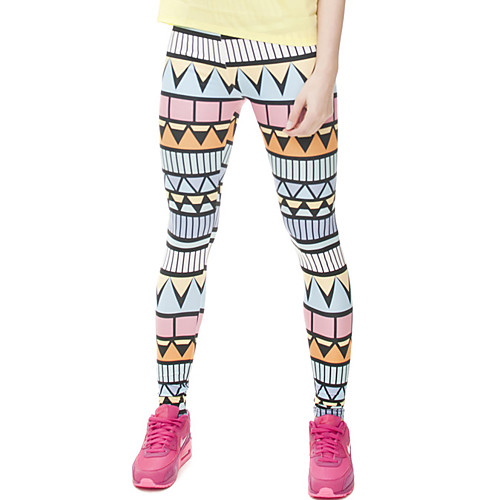 

Women's Sports / Yoga Sporty / Basic Legging - Print, Print Mid Waist White One-Size