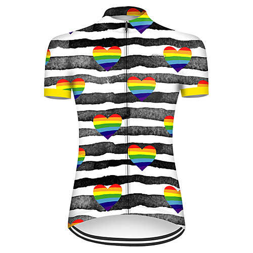 

21Grams Women's Short Sleeve Cycling Jersey Black / White Bike Top Mountain Bike MTB Road Bike Cycling Breathable Sports Clothing Apparel / Micro-elastic