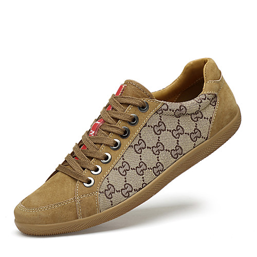 

Men's Summer Casual Daily Sneakers PU Non-slipping Light Brown / Black / Khaki Color Block