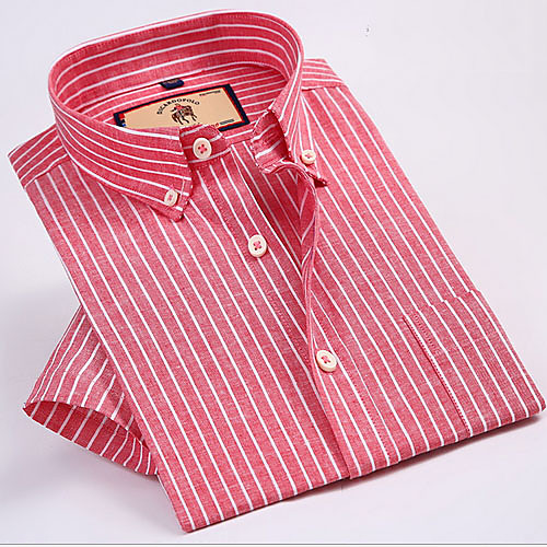 

Men's Striped Print Shirt Daily Red