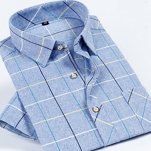 

Men's Houndstooth Print Shirt Daily Light Blue