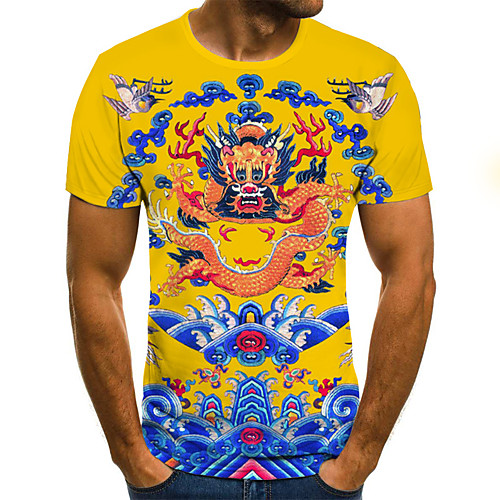 

Men's Daily T-shirt - 3D Print Yellow