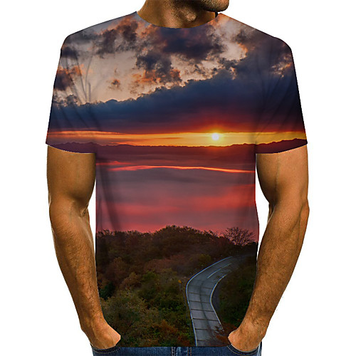 

Men's Daily Basic / Exaggerated T-shirt - 3D Purple