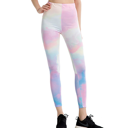 

Women's Sports / Yoga Sporty / Basic Legging - Rainbow, Print Mid Waist Rainbow One-Size