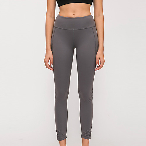 

Women's High Waist Yoga Pants Winter Dark Gray Green Gray Elastane Running Fitness Gym Workout Tights Leggings Sport Activewear Breathable Moisture Wicking Butt Lift Tummy Control High Elasticity