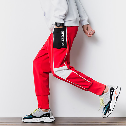 

Men's Sporty / Basic Jogger / Chinos Pants - Multi Color / Solid Colored Black Red US32 / UK32 / EU40 US34 / UK34 / EU42 US36 / UK36 / EU44