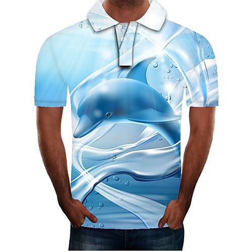 

Men's Graphic Polo Daily Blue