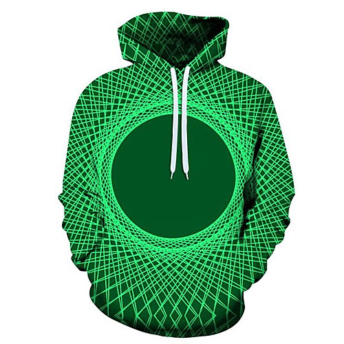 

Men's 3D Print / Casual Hoodie - 3D / Cartoon / Character Green US32 / UK32 / EU40