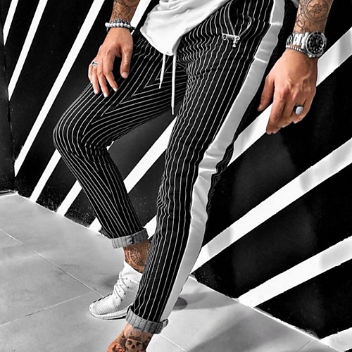 

Men's Basic Chinos Pants - Striped Black Gray US34 / UK34 / EU42 US36 / UK36 / EU44 US40 / UK40 / EU48