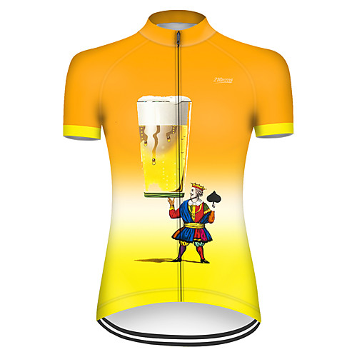 

21Grams Women's Short Sleeve Cycling Jersey Orange Oktoberfest Beer Bike Top Mountain Bike MTB Road Bike Cycling Breathable Sports Clothing Apparel / Micro-elastic