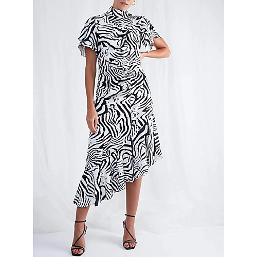 

Women's 2020 Black Summer Dress Elegant A Line Leopard S M