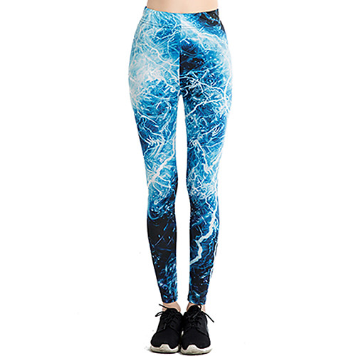 

Women's Sports / Yoga Sporty / Basic Legging - Galaxy / Print, Print Mid Waist Dusty Blue One-Size