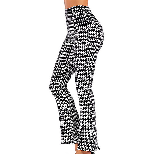

Women's Basic Wide Leg Pants - Leopard White Black Khaki S M L