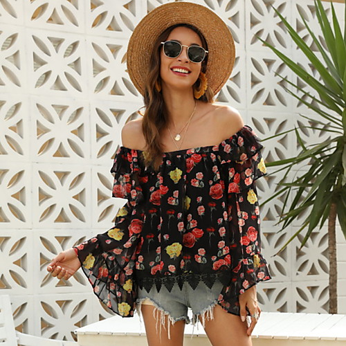 

Women's Floral Blouse Daily Black