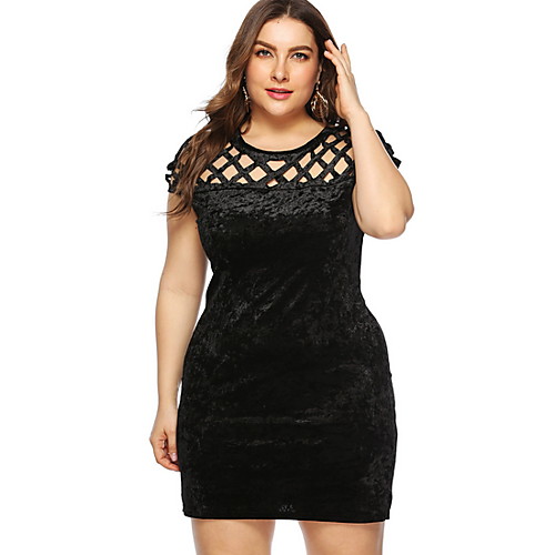 

Women's 2020 Black Summer Dress Sexy Sundress Solid Color L XL