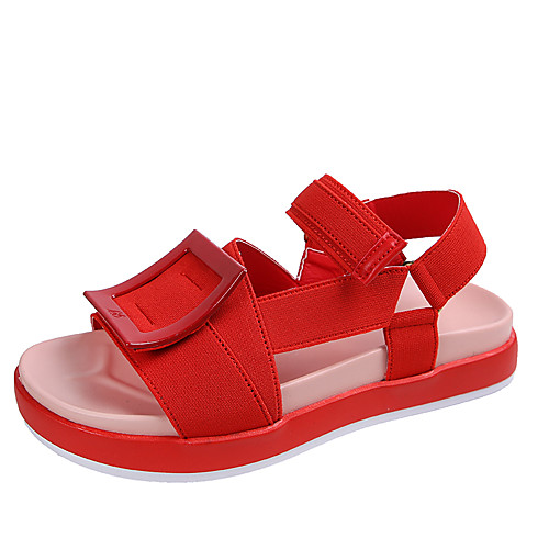 

Women's Sandals 2020 Spring & Fall / Spring & Summer Flat Heel Open Toe Casual Preppy Daily Outdoor PU Red / Pink / Blue