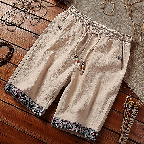 

Men's Basic Shorts Pants - Print Drawstring Camel Khaki Light gray US32 / UK32 / EU40 US34 / UK34 / EU42 US36 / UK36 / EU44