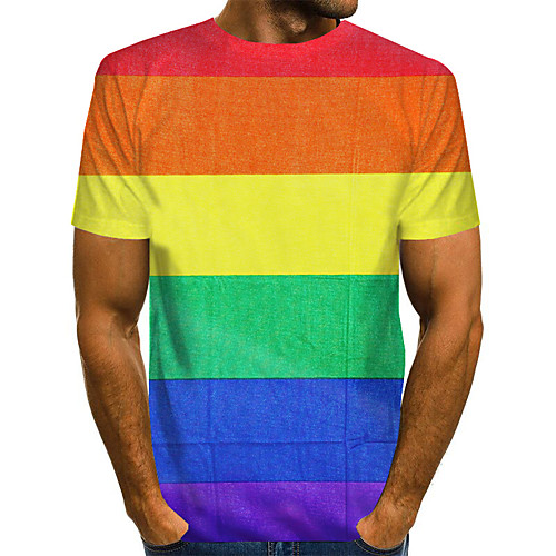 

Men's 3D Sun Flower Print T-shirt Basic Exaggerated Daily Rainbow