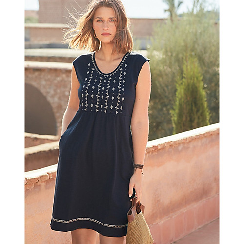 

Women's A-Line Dress Knee Length Dress - Sleeveless Geometric Summer Street chic 2020 Wine Black Red Green Navy Blue S M L XL XXL XXXL