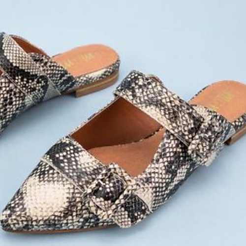 

Women's Clogs & Mules Summer Flat Heel Pointed Toe Daily PU Gray