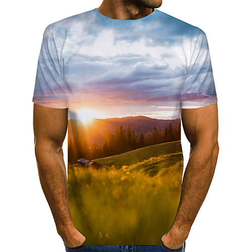 

Men's Daily Basic / Exaggerated T-shirt - 3D Purple