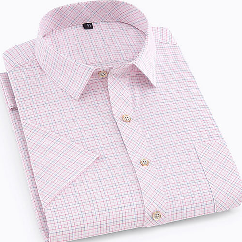 

Men's Houndstooth Print Shirt Daily Blushing Pink