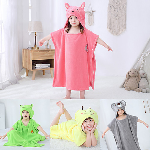 

Kid's Bathrobe Anime Rabbit Bunny Onesie Pajamas Flannelette Yellow / Pink / Blue Cosplay For Boys and Girls Animal Sleepwear Cartoon Festival / Holiday Costumes