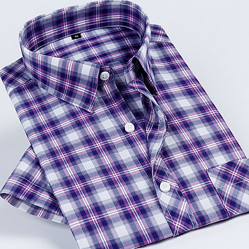 

Men's Houndstooth Print Shirt Daily Purple