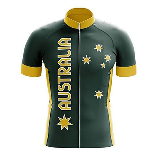 

21Grams Men's Short Sleeve Cycling Jersey Black / Yellow Bike Jersey Top Mountain Bike MTB Road Bike Cycling UV Resistant Breathable Quick Dry Sports Clothing Apparel / Stretchy