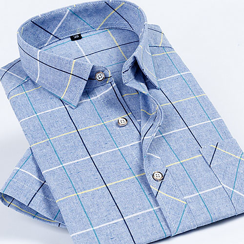 

Men's Houndstooth Print Shirt Daily Blue