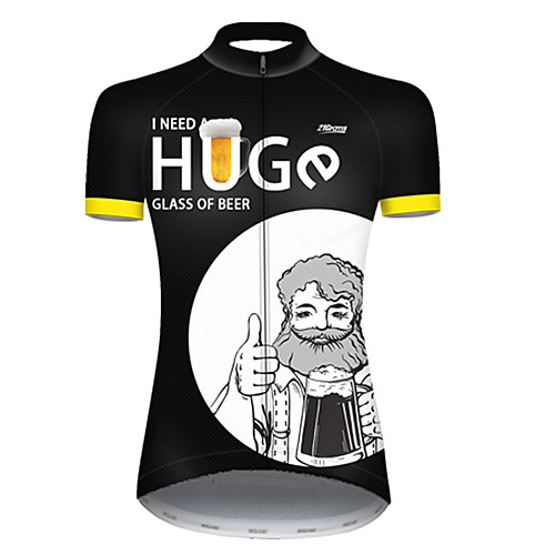 

21Grams Women's Short Sleeve Cycling Jersey Black / White Oktoberfest Beer Bike Top Mountain Bike MTB Road Bike Cycling Breathable Sports Clothing Apparel / Micro-elastic