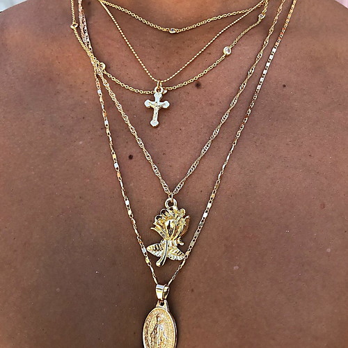 

Women's Pendant Necklace Double Layered Heart Boho Gold Plated Gold 69 cm Necklace Jewelry 1pc For Daily
