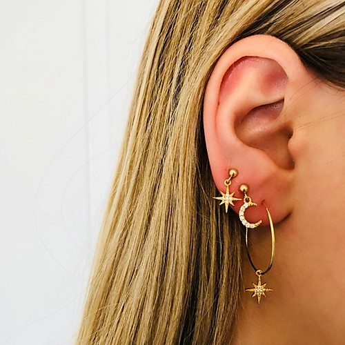 

Women's Hoop Earrings Geometrical Precious Imitation Pearl Earrings Jewelry Gold For Party