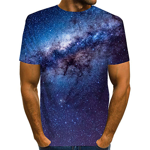 

Men's Daily Basic / Exaggerated T-shirt - 3D Purple