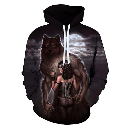 

Men's 3D Print / Casual Hoodie - 3D / Cartoon / Character Black US32 / UK32 / EU40