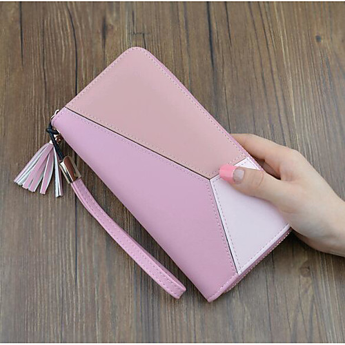 

Women's PU Wallet Color Block Black / Blushing Pink