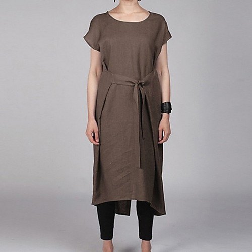 

Women's Khaki Black Dress A Line Solid Color S M