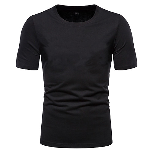 

Men's Solid Colored Slim T-shirt Basic Daily Round Neck White / Black / Short Sleeve