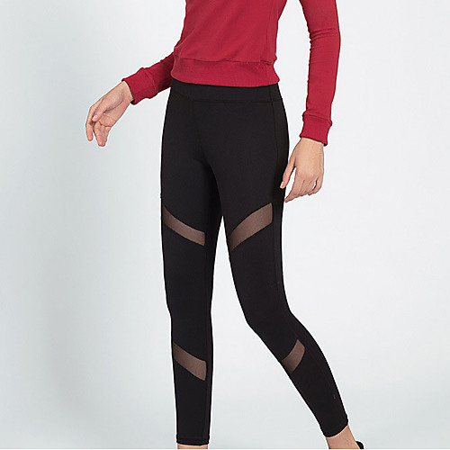 

Women's High Waist Yoga Pants Winter Patchwork Blue Black Light Blue Mesh Running Fitness Gym Workout Tights Leggings Sport Activewear Breathable Quick Dry Moisture Wicking Butt Lift Tummy Control