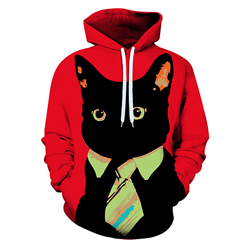 

Men's 3D Print / Casual Hoodie - 3D / Cartoon / Character Red US32 / UK32 / EU40