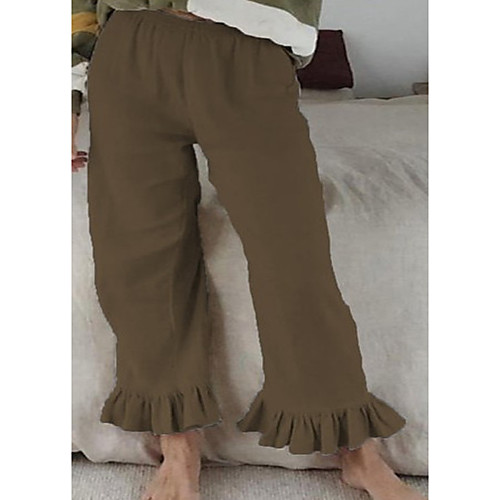 

Women's Basic Chinos Pants - Solid Colored White Black Green S M L