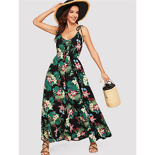 

Women's Shift Dress Midi Dress - Sleeveless Floral Summer Casual Daily 2020 Green S M L XL