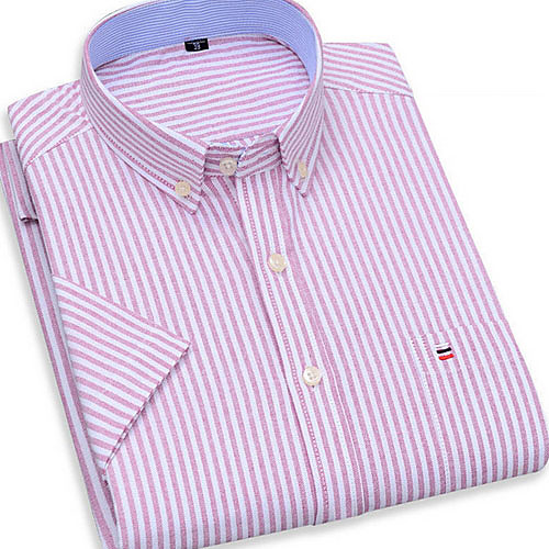 

Men's Striped Print Shirt Daily Blushing Pink