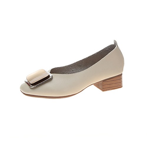 

Women's Loafers & Slip-Ons Summer Low Heel Square Toe Daily PU Yellow / Pink / Beige