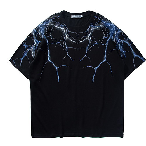 

Men's Striped T-shirt Daily Going out Black