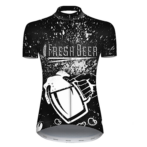 

21Grams Women's Short Sleeve Cycling Jersey Black / White Oktoberfest Beer Bike Top Mountain Bike MTB Road Bike Cycling Breathable Sports Clothing Apparel / Micro-elastic