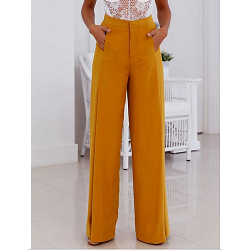 

Women's Basic Chinos Pants - Solid Colored White Yellow S M L